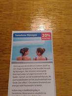 Kortingsbon voor Sanadome Nijmegen 20% korting, Tickets en Kaartjes, Kortingen en Cadeaubonnen, Drie personen of meer, Kortingsbon