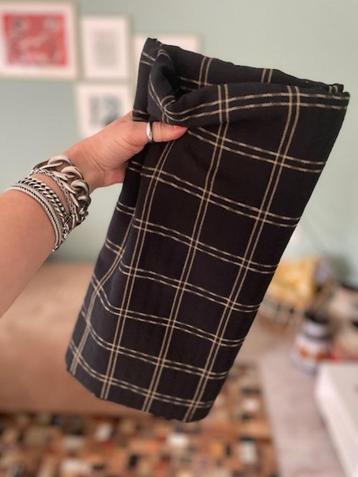 Stof zwart beige ruiten retro vintage beschikbaar voor biedingen