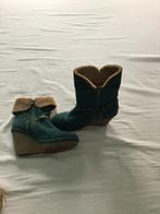 Gave zeegroene wedge Enkellaarsjes Maat 39, Lage of Enkellaarzen, Ophalen of Verzenden, Zo goed als nieuw, Pier One