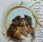 dl 1903 litho hond schotse herdershond collie  golf stick, Ophalen of Verzenden, Voor 1920, Gelopen, Overige thema's