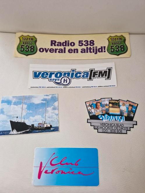 5 x Radio 538 & Veronica Stickers en Plaatjes Verzameling, Verzamelen, Stickers, Gebruikt, Ophalen of Verzenden
