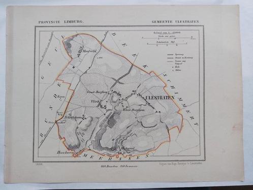 57 / Gemeente Ulestraten Limburg Litho door J. Kuyper 1866, Antiek en Kunst, Kunst | Litho's en Zeefdrukken, Ophalen of Verzenden