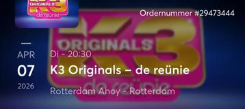 K3 originals-reünie (2 zitplaatsen rang 1 AI naast elkaar) beschikbaar voor biedingen