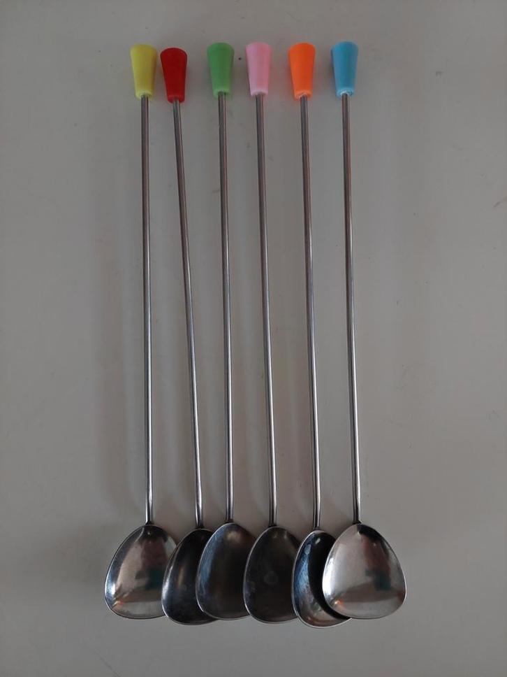 Vintage Sorbetlepels - Jaren 70, Huis en Inrichting, Keuken | Bestek, Gebruikt, Los bestek, Rvs of Chroom, Ophalen of Verzenden