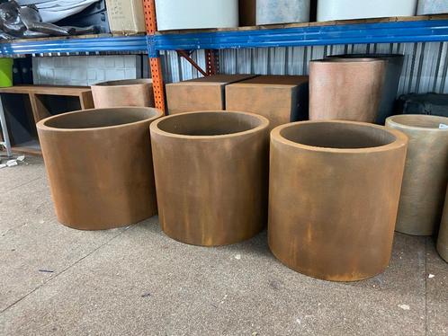 Ronde plantenbakken cortenstaal, Tuin en Terras, Bloembakken en Plantenbakken, Nieuw, Kunststof, 60 cm of meer, 60 tot 100 cm