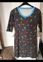 Jurkje, tuniek, slaapshirt van katoen, maat M shirt papegaai, Ophalen of Verzenden, Maat 38/40 (M), Blauw, Boven de knie