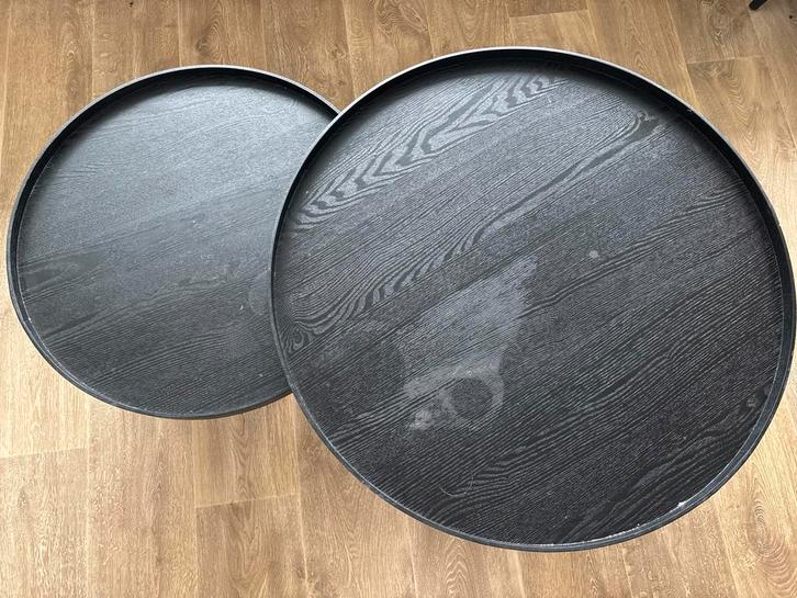 Woood Bijzettafels - Set van 2, Huis en Inrichting, Tafels | Salontafels, Gebruikt, Minder dan 50 cm, 50 tot 100 cm, Rond, Metaal