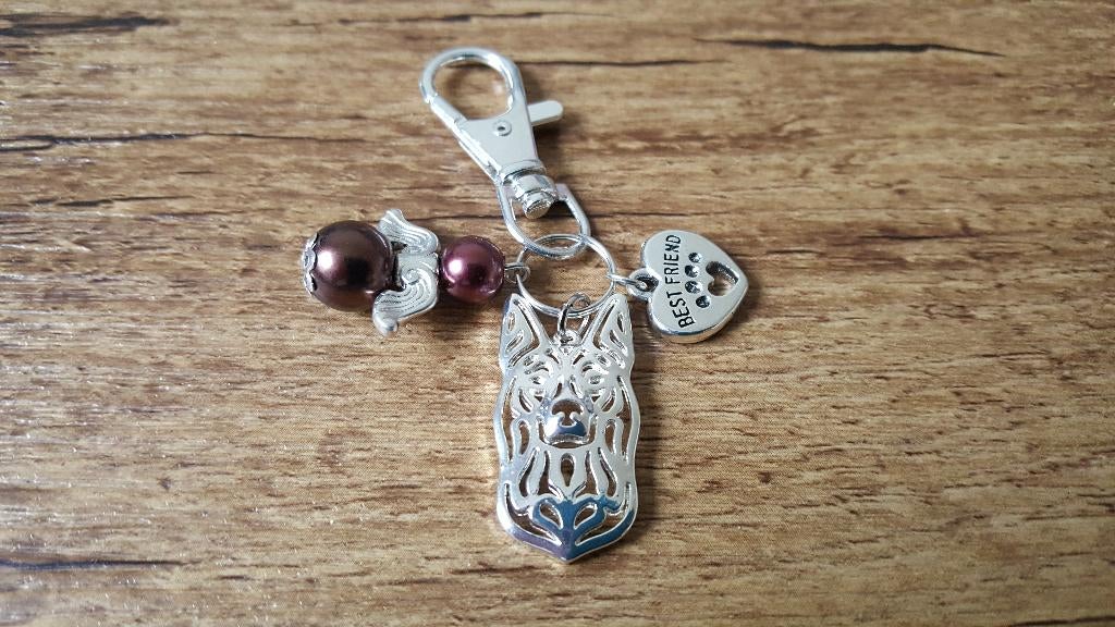 (Tas) Hanger Kelpie silver plated met beschermengeltje, Verzenden, Nieuw, Overige kleuren, Handtas