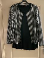 Set top + vest 56/58 Chalou zwart/wit, Kleding | Dames, Grote Maten, Overige typen, Zwart, Nieuw, Chalou