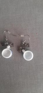 Kopjes oorbellen, Ophalen of Verzenden, Zo goed als nieuw, Blauw, Zilver
