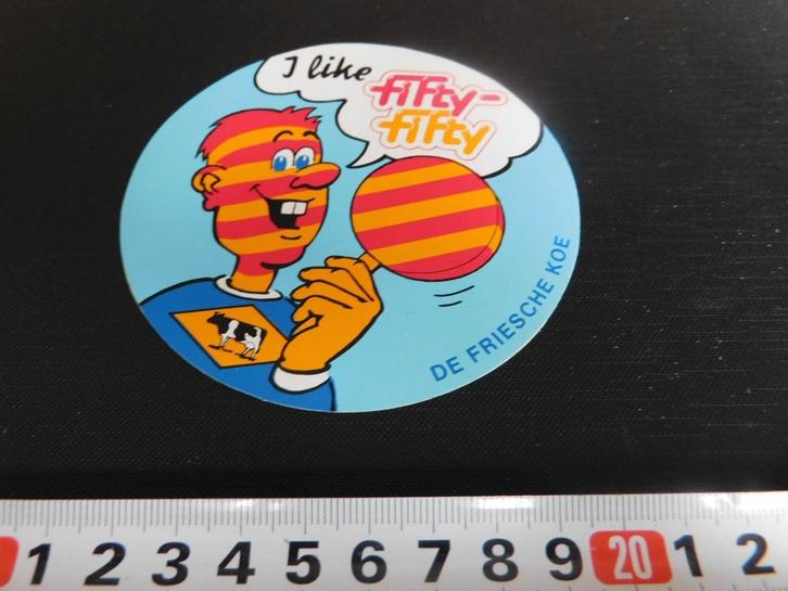 stickers I like FIFTY-FIFTY  De Friesche Koe, Verzamelen, Stickers, Zo goed als nieuw, Ophalen