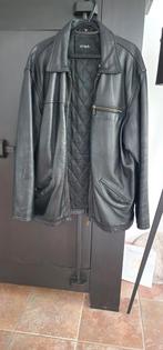 Mooie zware zwarte gewatteerde leren jas, Ophalen of Verzenden, Zo goed als nieuw