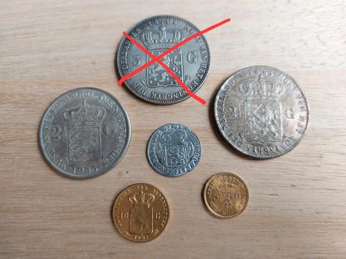 5 reproductie munten Nederland 10 & 5 gulden Rijksdaalder, Postzegels en Munten, Munten | Nederland, Losse munt, 10 gulden, Koning Willem III