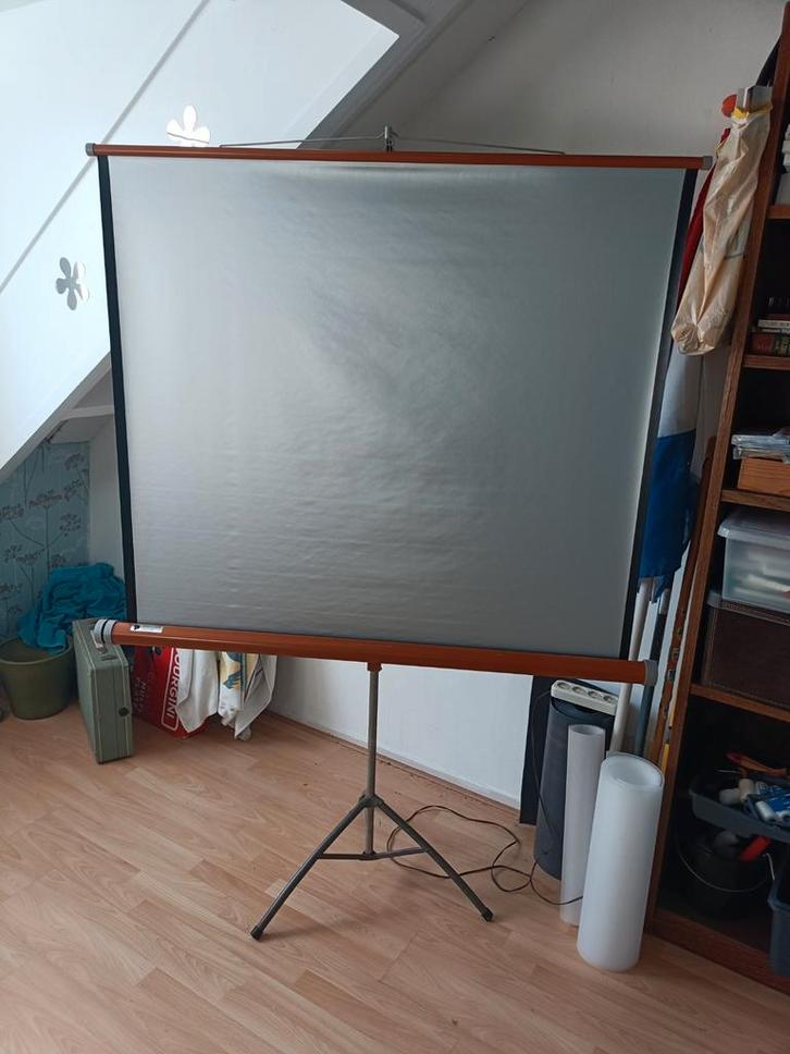 Projectiescherm met Dia projector ect., Audio, Tv en Foto, Projectieschermen, Gebruikt, Handmatig, Ophalen