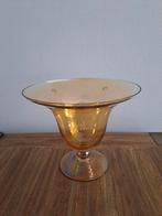 Vintage Amberkleurige Vaas met Sterren, Ophalen of Verzenden