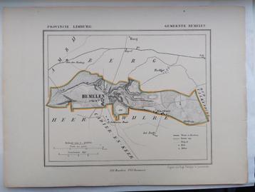 7 / Gemeente Bemelen Limburg Litho uit 1866 door J. Kuyper beschikbaar voor biedingen