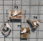 HOUT DECO HANGER NR 73-76 met PORSELEINEN VOGELS NIEUW, -, -, Nieuw, Ophalen of Verzenden