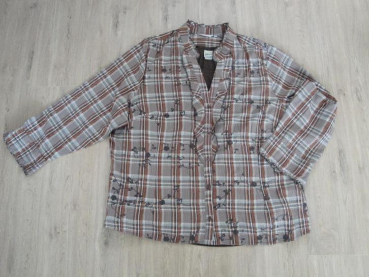 Blouse met top van Miss-etam in mt 52, Kleding | Dames, Grote Maten, Zo goed als nieuw, Blouse of Tuniek, Bruin, Ophalen of Verzenden