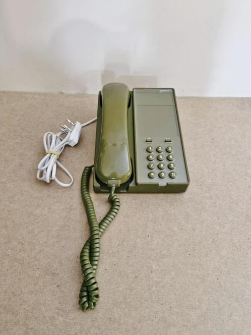 Vintage druk telefoon,mosgroen,PTT,izgst,retro,druktoets, Verzamelen, Retro, Huis en Inrichting, Ophalen of Verzenden