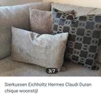 4 Design Sierkussens - Eichholtz, Hermes, Claudi Duran, Huis en Inrichting, Ophalen of Verzenden, Zo goed als nieuw, Beige, Vierkant