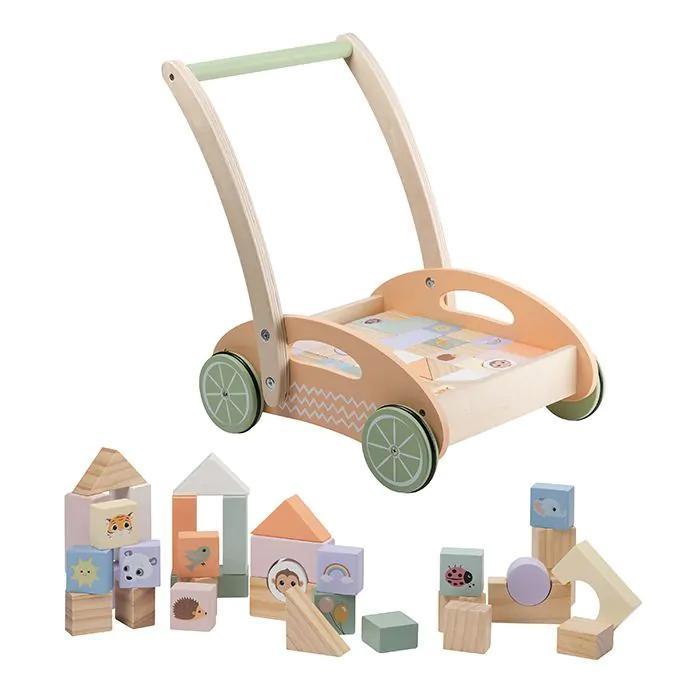 Houten blokkenkar | Loopwagen met blokken, Kinderen en Baby's, Speelgoed | Houten speelgoed, Nieuw, Duw- of Trekspeelgoed, Ophalen of Verzenden