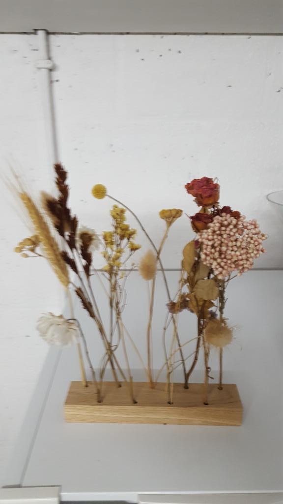 droogbloemen + houder, Huis en Inrichting, Woonaccessoires | Droogbloemen, Zo goed als nieuw, Ophalen of Verzenden