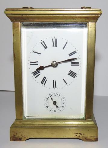 Antieke rijtuig klok, reisklok en wekker, 8dgs uurwerk, 1890 beschikbaar voor biedingen