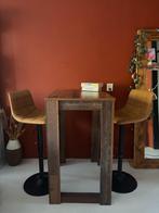 Knus bartafeltje met 2 verstelbare stoelen, Ophalen, Gebruikt, 100 tot 150 cm, Vintage
