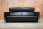 ZGANieuw! unieke zwarte leren Leolux Goncharov design bank, Leolux, Leolux, Design, 150 tot 200 cm