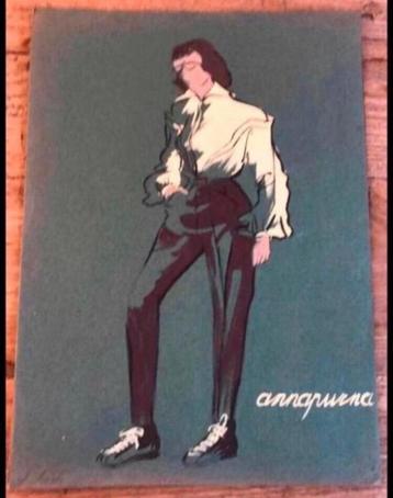 Jaren 50 modetekening beschikbaar voor biedingen