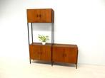 vintage simpla lux wandkast wandmeubel dressoir jaren60 teak, ., 150 tot 200 cm, Teakhout, Ophalen of Verzenden