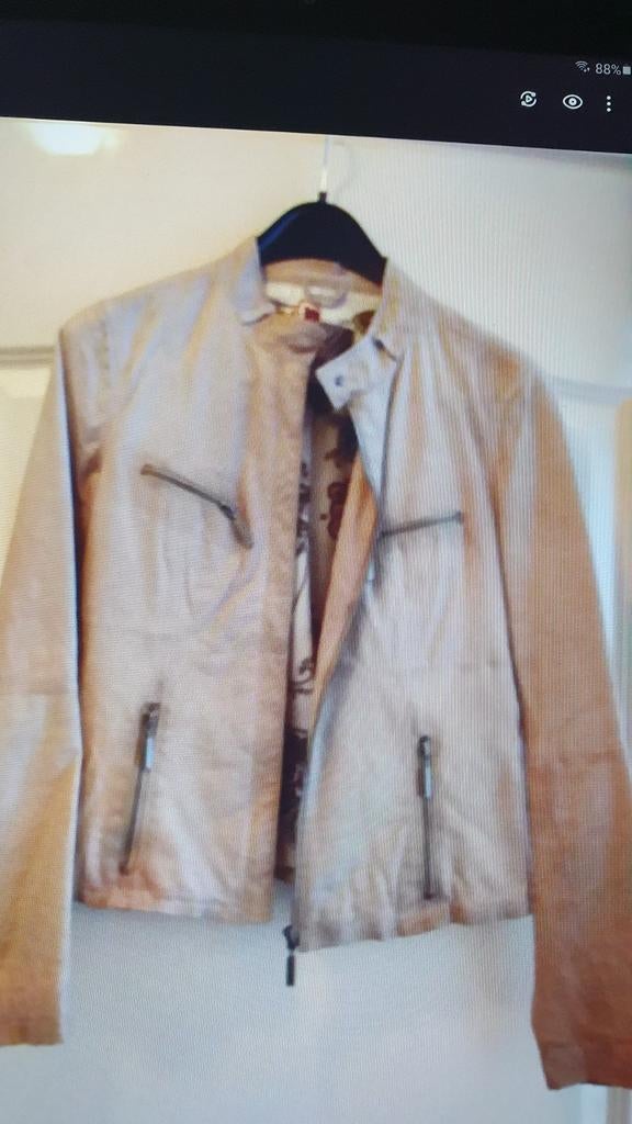 Leren colbert steps, Ophalen of Verzenden, Zo goed als nieuw, Maat 38/40 (M), Beige