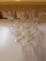 Gegraveerde glazen 7 stuks 3 13,3 x 7 en 4 9,8 x 5,1, Ophalen of Verzenden