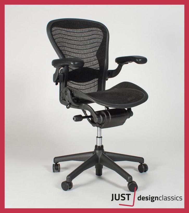 Herman Miller Aeron maat B Grafiet Wave (voorraad:20), Huis en Inrichting, Bureaus, Zo goed als nieuw