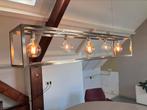 Industriele rvs hanglamp 5 bollen, Ophalen of Verzenden, Zo goed als nieuw, Minder dan 50 cm
