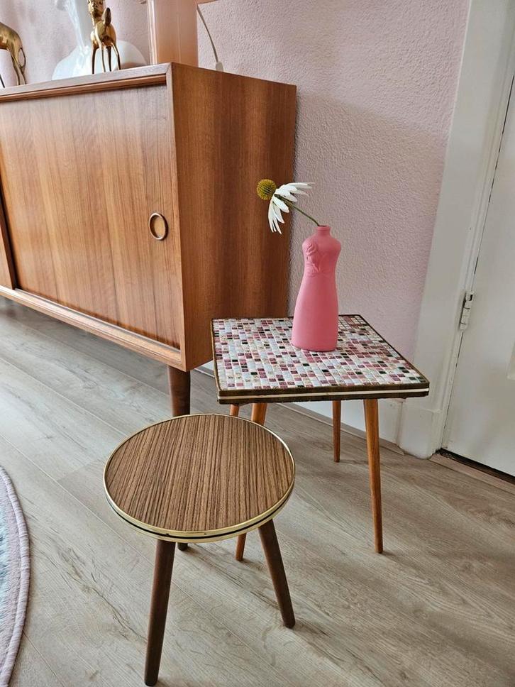 Vintage set 60s plantentafeltjes, Antiek en Kunst, Antiek | Overige Antiek, Ophalen of Verzenden