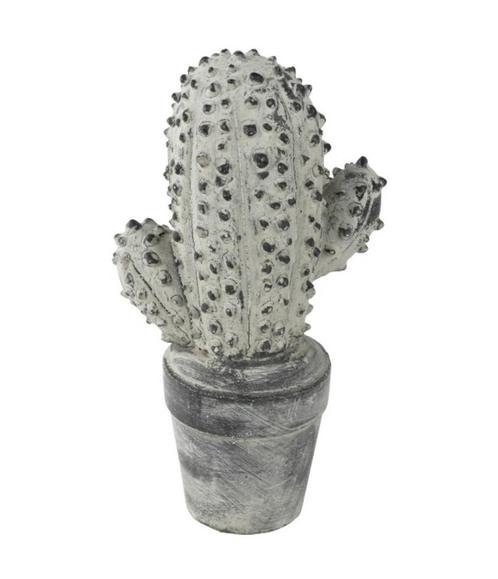 Partij woonaccessoires - grijze keramieken cactussen 21cm, Huis en Inrichting, Woonaccessoires | Kunstplanten en Kunstbloemen