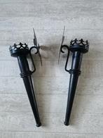 Wandkandelaars zwart metaal medieval style, Huis en Inrichting, Woonaccessoires | Kandelaars en Kaarsen, Ophalen, 25 tot 50 cm