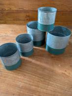 Blikken zink bloempot, keuken, pennenvaasje div doeleinden, Ophalen of Verzenden, Gebruikt