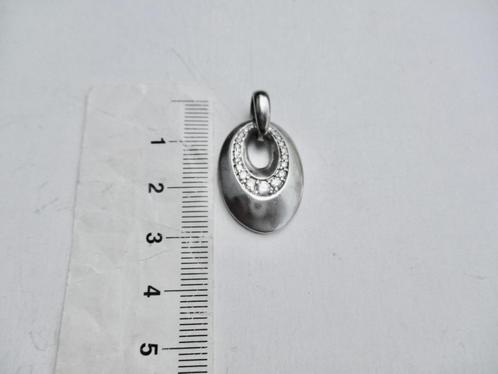 Zilveren hanger ovale vorm + 25 schittersteentjes 925 zilver, Sieraden, Tassen en Uiterlijk, Kettinghangers, Zo goed als nieuw
