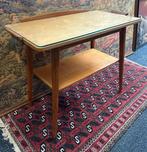 Vintage bijzettafel met glazen blad (Thee Tafel) mid-century, Ophalen, Design, Retro, 50 tot 100 cm, Zo goed als nieuw