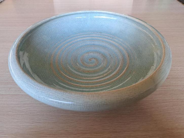 Pieter Groeneveld grote turquoise schaal nr. 105 gaaf, Antiek en Kunst, Antiek | Keramiek en Aardewerk, Ophalen