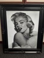 Zwart schilderij lijst met Marilyn Monroe foto +1 extra foto, Ophalen