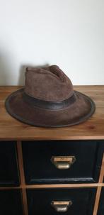 Vintage leren hoed. Merk Bradley. Maat M 59 cm., Ophalen of Verzenden, Zo goed als nieuw