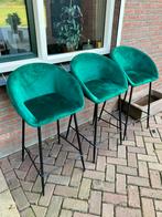 Z.g.a.n. barstoelen velours, 3 krukken, Ophalen, Zo goed als nieuw, 60 tot 90 cm