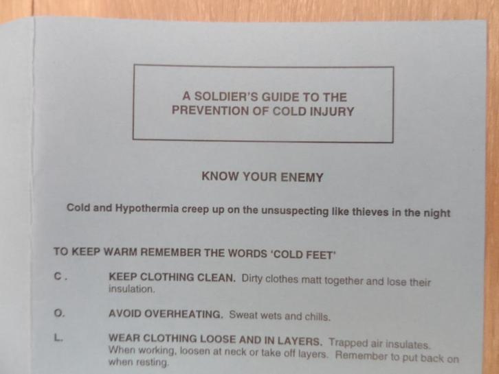 IK Soldier's guide to the prevention of cold injury, Verzamelen, Militaria | Algemeen, Landmacht, Nederland, Ophalen of Verzenden