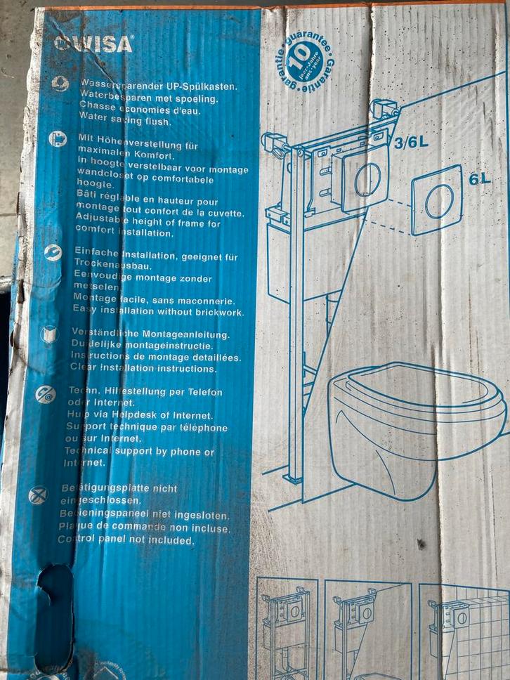 Wisa UP-spoelkast Nieuw en wc compleet met bril enz, Doe-het-zelf en Verbouw, Sanitair, Nieuw, Toilet, Ophalen