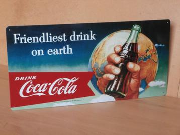 Coca Cola metalen reclame bord 1997 Horeca Cafe bar 50x25cm beschikbaar voor biedingen