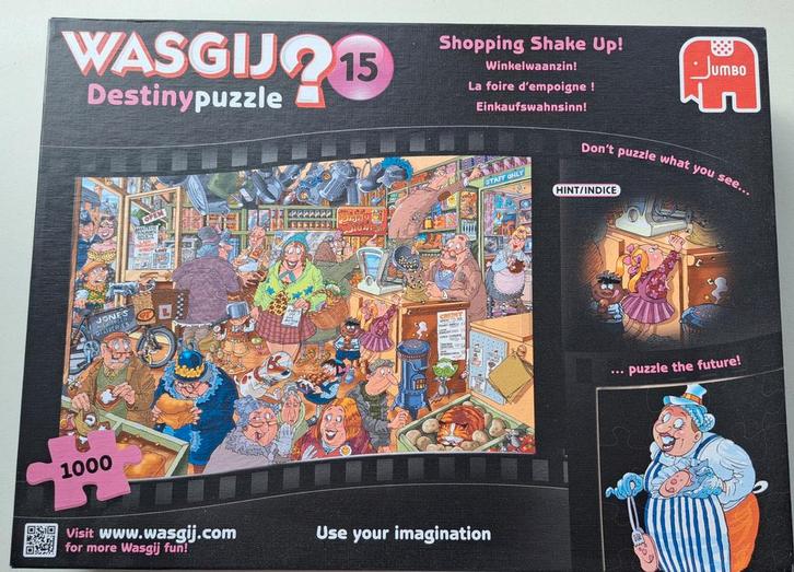 Wasgij Destiny 15 Legpuzzel - Winkelwaanzin! 1000 Stukje, Hobby en Vrije tijd, Denksport en Puzzels, Gebruikt, Legpuzzel, 500 t/m 1500 stukjes
