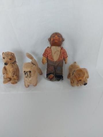 Oude Steiff Pluche beesten en een Steiff Micky egel  beschikbaar voor biedingen